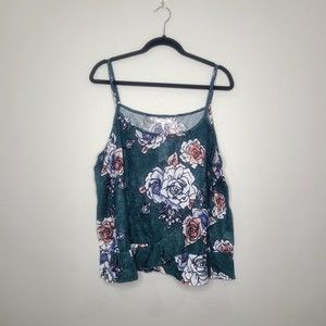 Maurices | Tank Top With Adjustable Spaghetti Straps | Green | Plus Size 1 | NWT